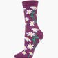 daisies plum sock