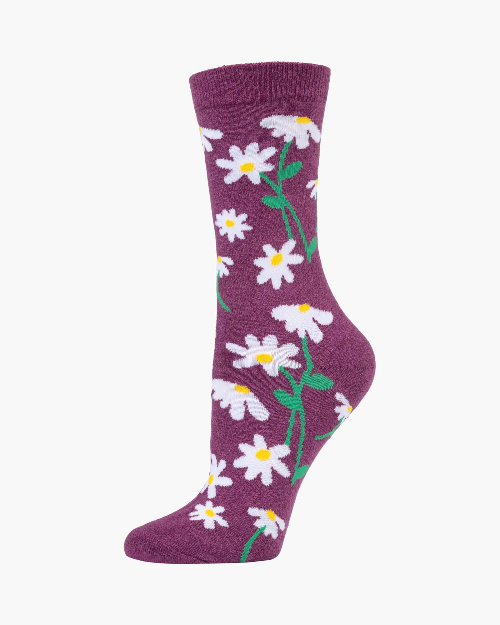 daisies plum sock