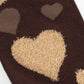 FLUFFY BROWN HEARTS BAMBOO SOCK