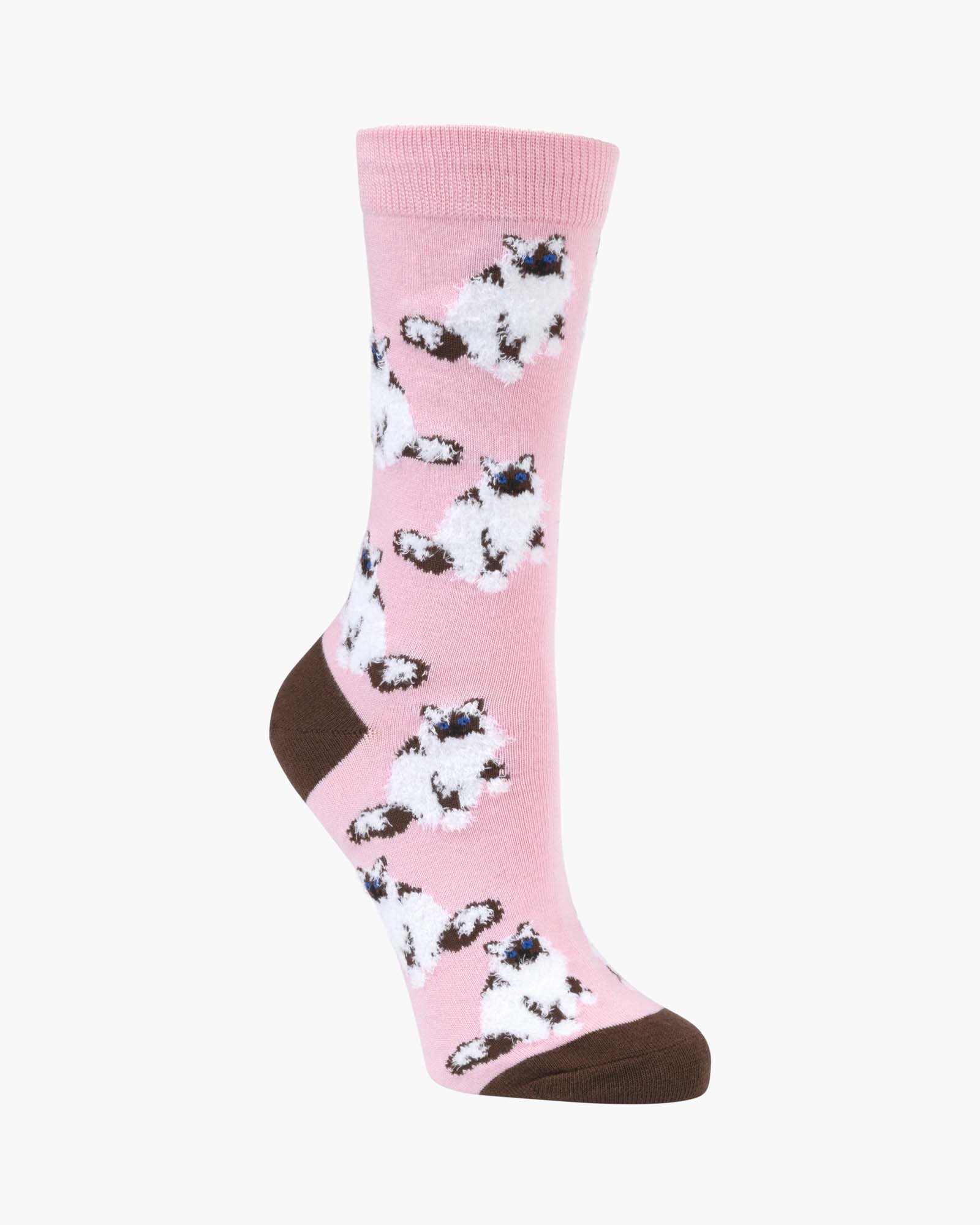 WOMENS PINK FLUFFY RAGDOLL BAMBOO SOCK – Bamboozld