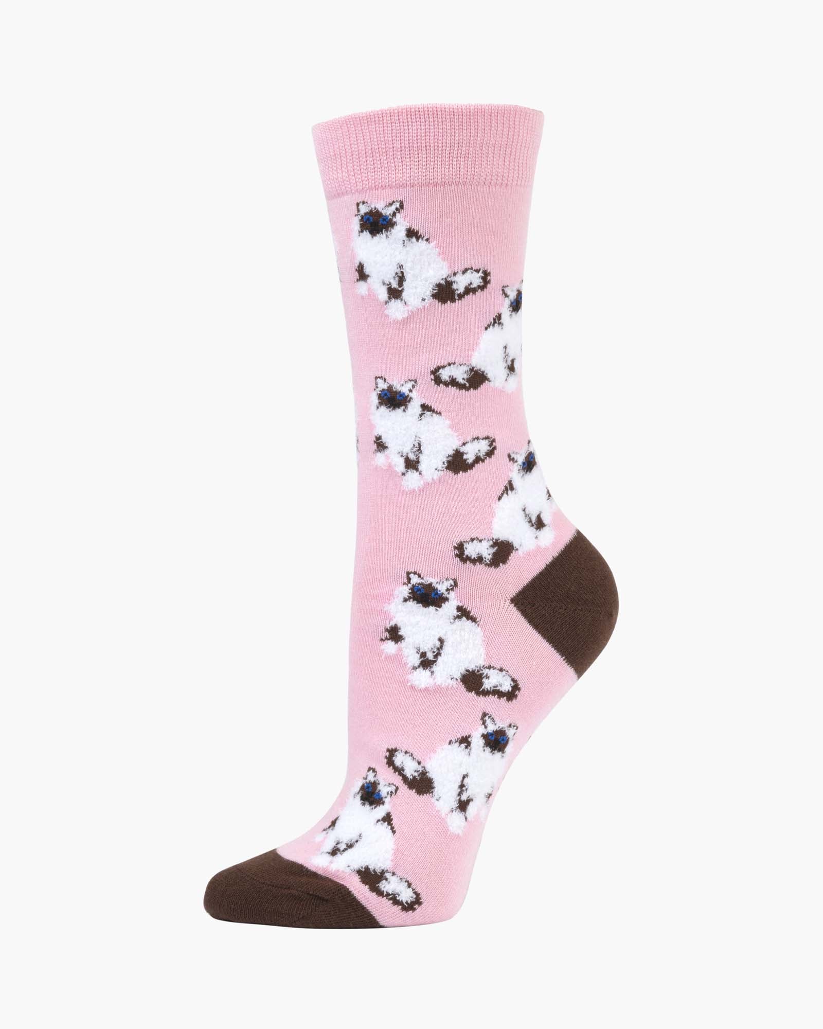 WOMENS PINK FLUFFY RAGDOLL BAMBOO SOCK – Bamboozld