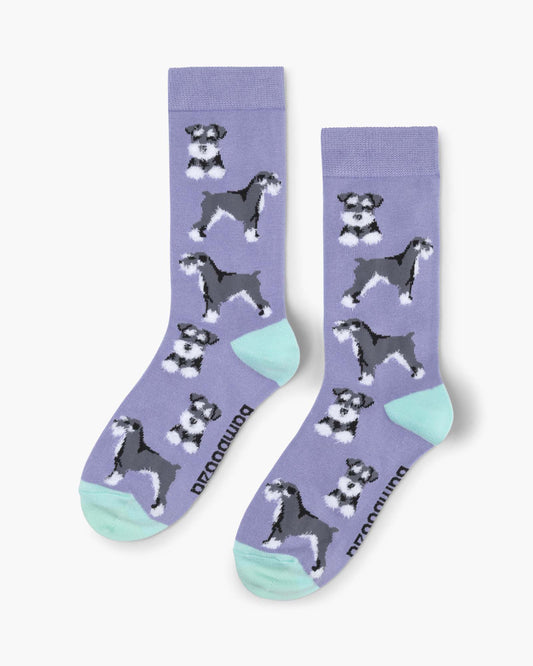 WOMENS FLUFFY SCHNAUZER BAMBOO SOCK