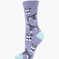 WOMENS FLUFFY SCHNAUZER BAMBOO SOCK