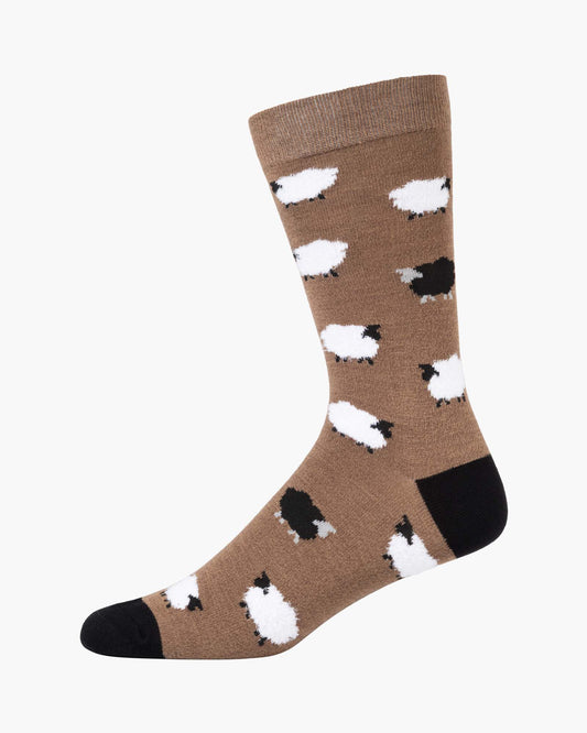 MENS FLUFFY BLACK SHEEP BAMBOO SOCK