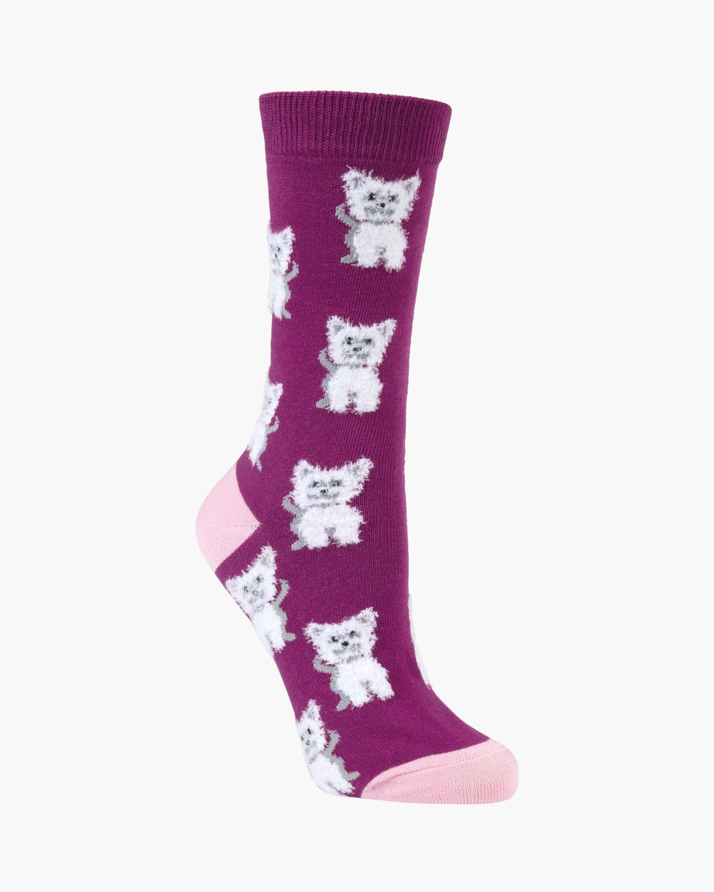 WOMENS FLUFFY TERRIER BAMBOO SOCK