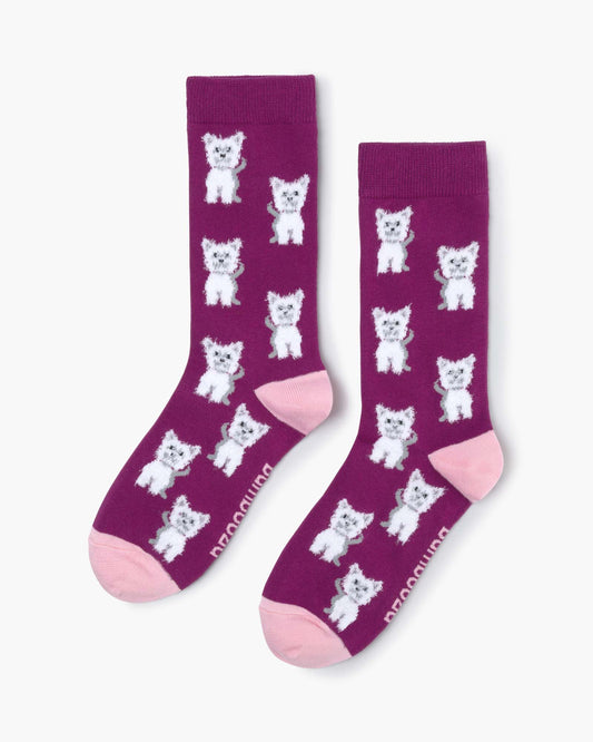 WOMENS FLUFFY TERRIER BAMBOO SOCK