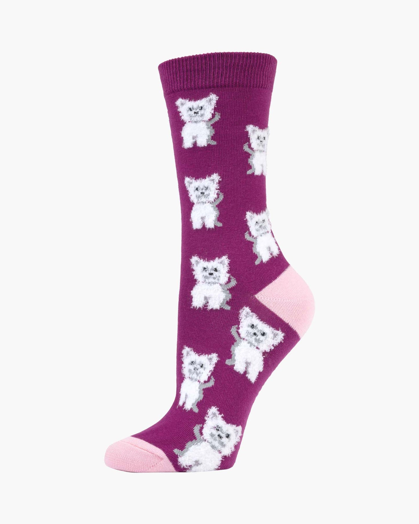 WOMENS FLUFFY TERRIER BAMBOO SOCK