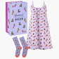WOMENS DASH DREAMING NIGHTIE & SOCK GIFT SET