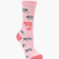 WOMENS PINK ELEPHANT BAMBOO SOCK