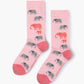 WOMENS PINK ELEPHANT BAMBOO SOCK