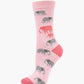 WOMENS PINK ELEPHANT BAMBOO SOCK