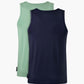 Navy blue singlet and sage green singlet 