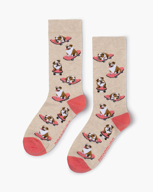 WOMENS SKATER BULLDOG BAMBOO SOCK
