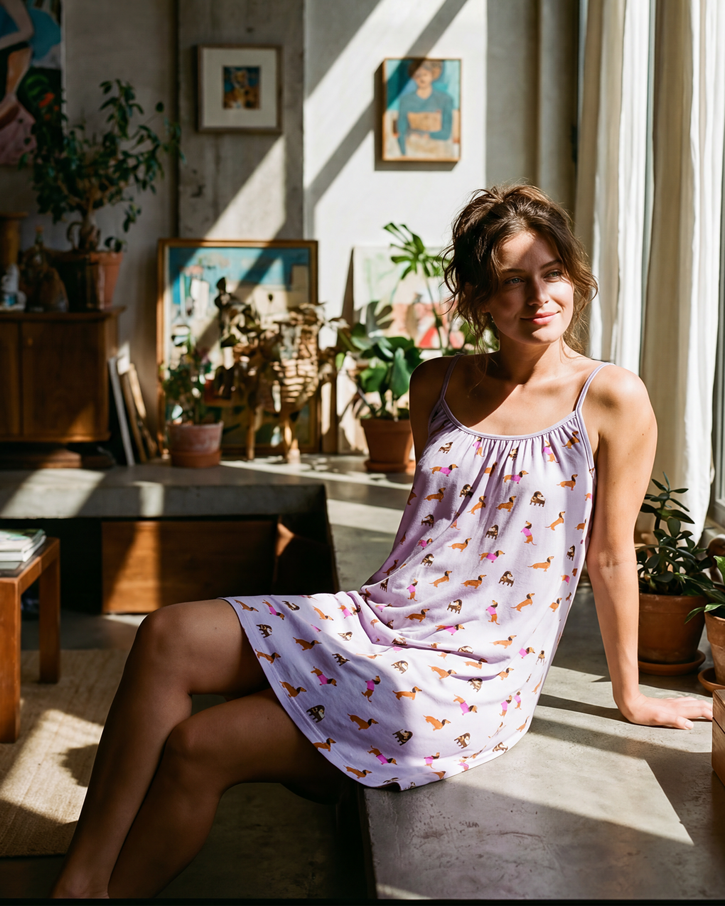 WOMENS DASH DREAMING BAMBOO JERSEY NIGHTIE