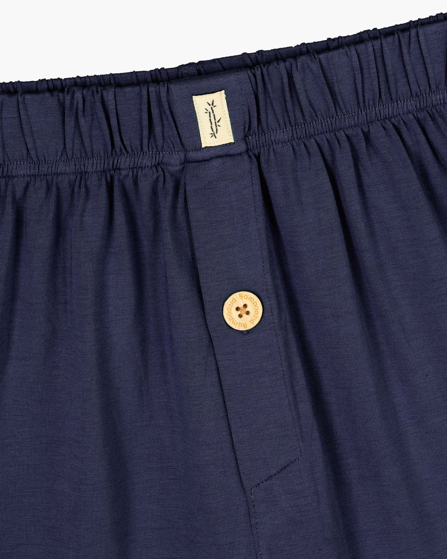 navy jersey boxer shorts with a button
