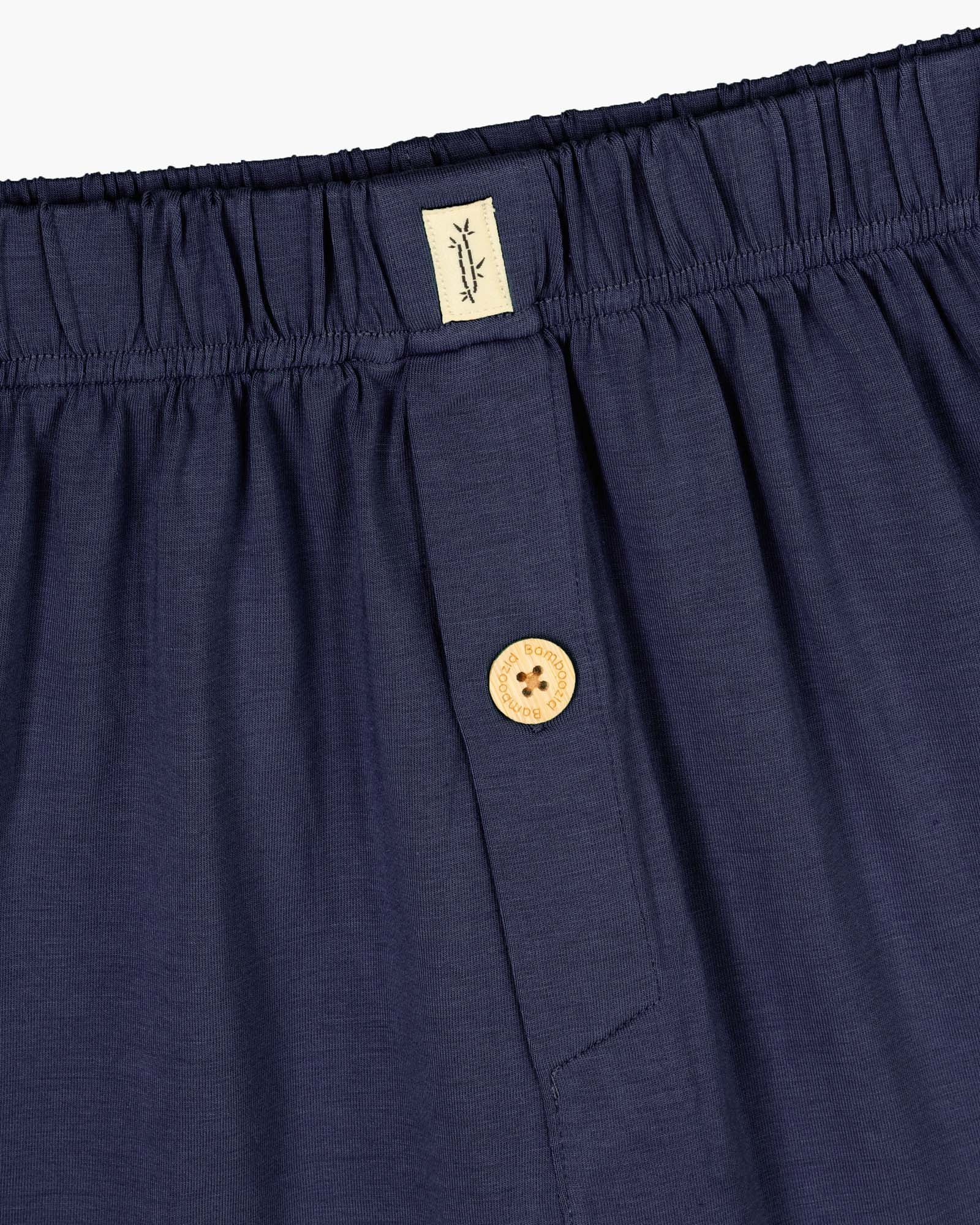 navy jersey boxer shorts with a button