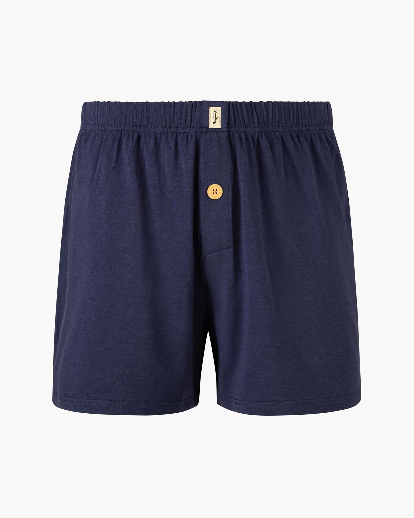 navy jersey boxer shorts with a button