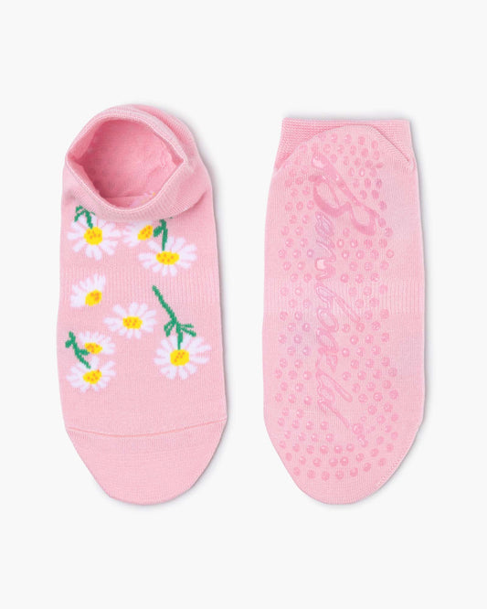 WOMENS YOGA DAISIES GRIP ANKLE