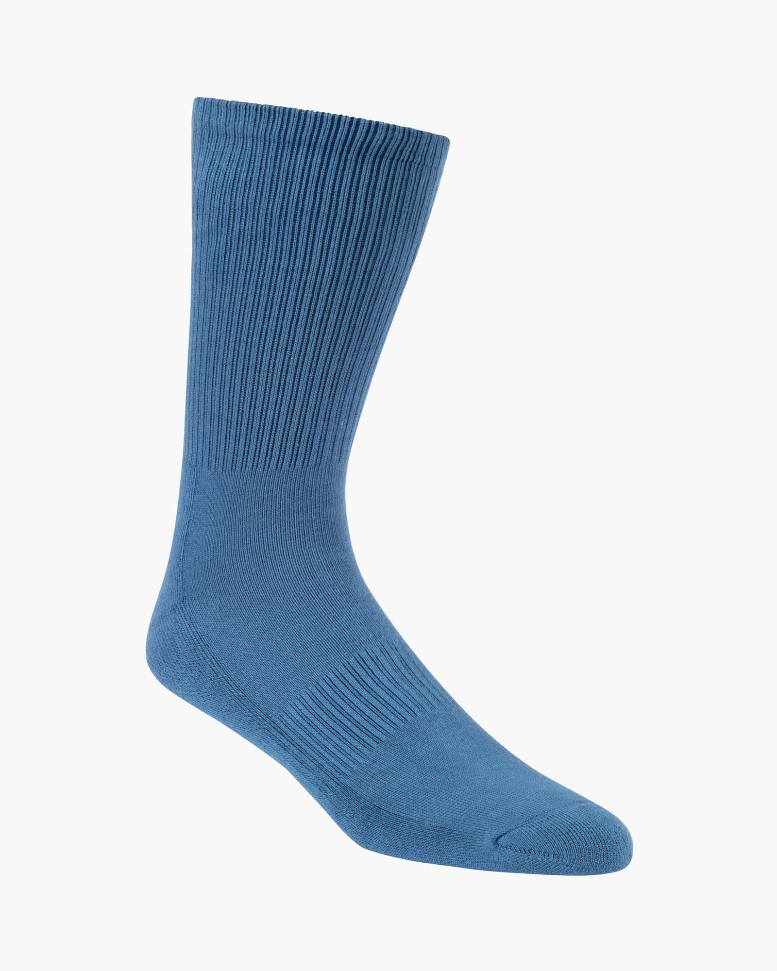 denim sports sock with a penguin design