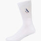 white sports sock with a penguin design