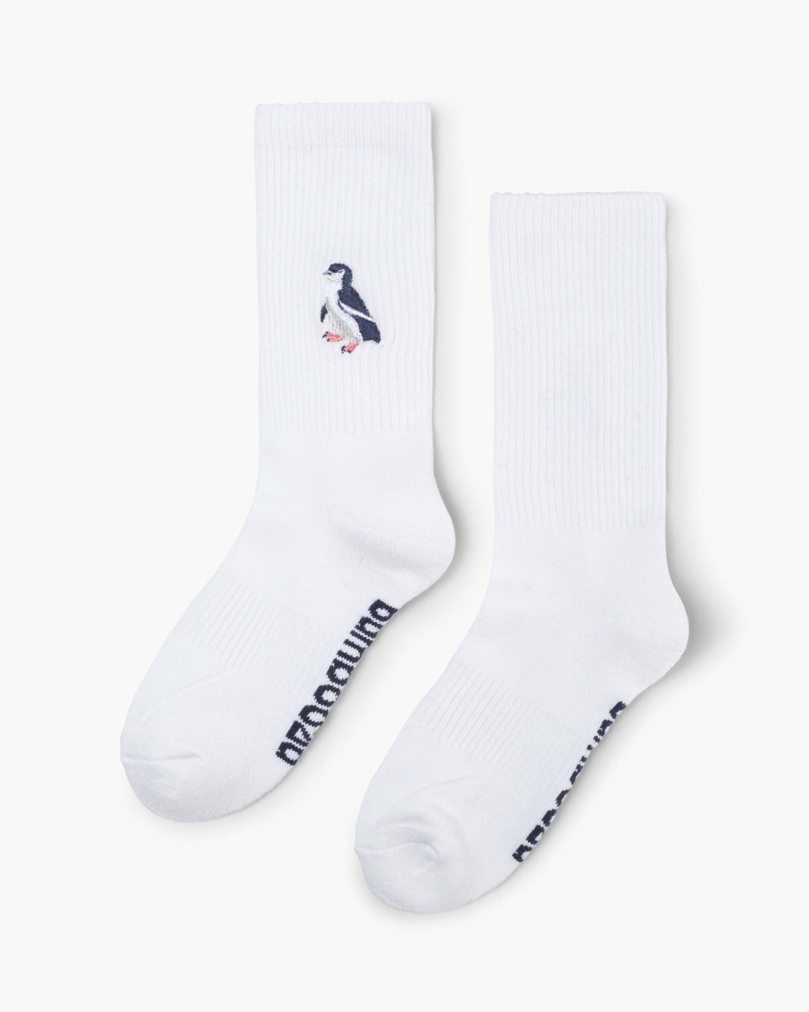 white crew penguin sock