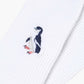 white sports sock with a penguin design