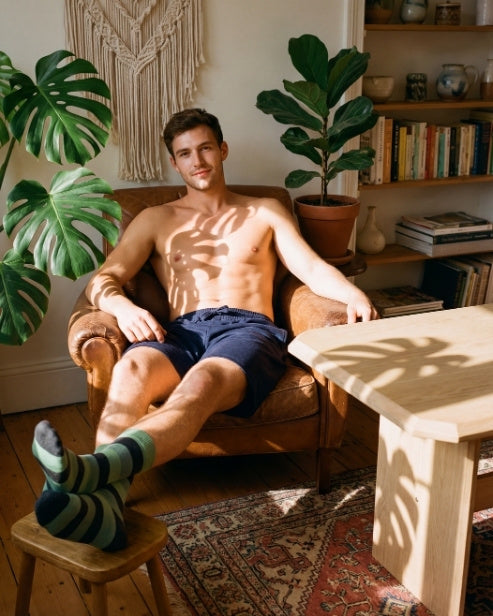 bold striped green socks 