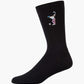 black sock with a golf-themed design