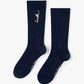 navy sock with a golf-themed design