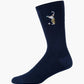 navy sock with a golf-themed design
