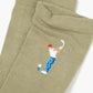 sage sock with a golf-themed design