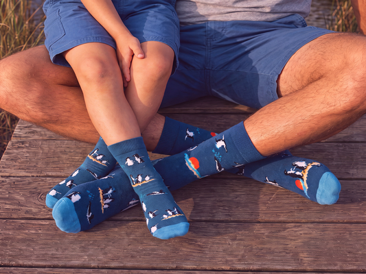 2PK DUO MENS & KIDS PENGUINS BAMBOO SOCKS