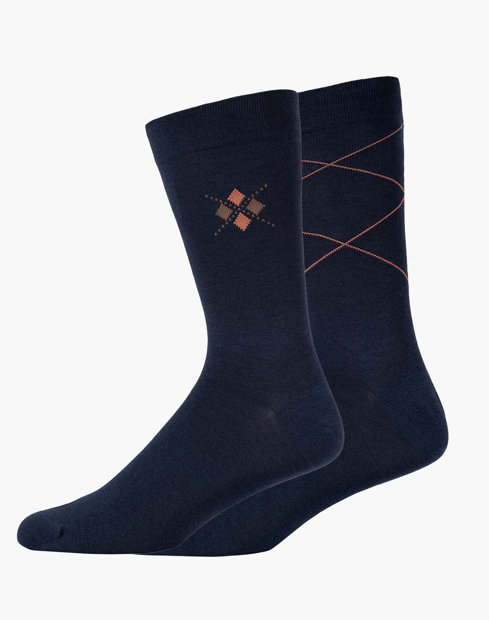navy blue socks with argyle pattern 