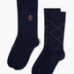 navy blue socks with argyle pattern 