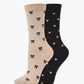 2PK BOW & HEARTS BAMBOO COMFORT CREW