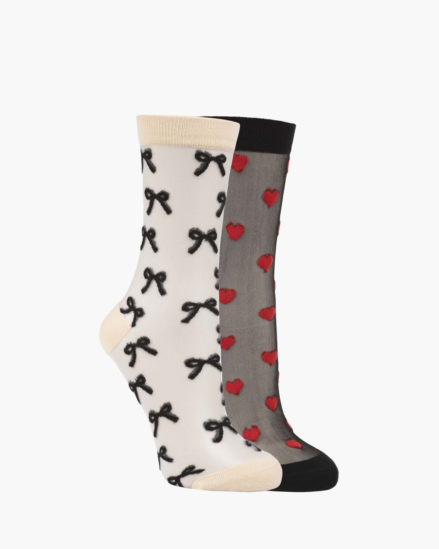 2PK BOW & HEART SHEER QUARTERS