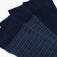 Two pairs of socks one striped and one plain sock in navy