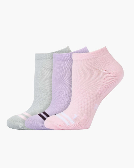 Three pairs of pastel coloured sports ankle socks 