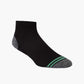 Black sport ankle sock with green accents 
