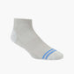 Grey sport ankle sock with blue accents