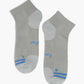 Grey sport ankle sock with blue accents