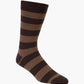 Brown striped comfort cuff crew sock