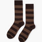 Brown striped comfort cuff crew sock