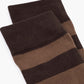 Brown striped comfort cuff crew sock