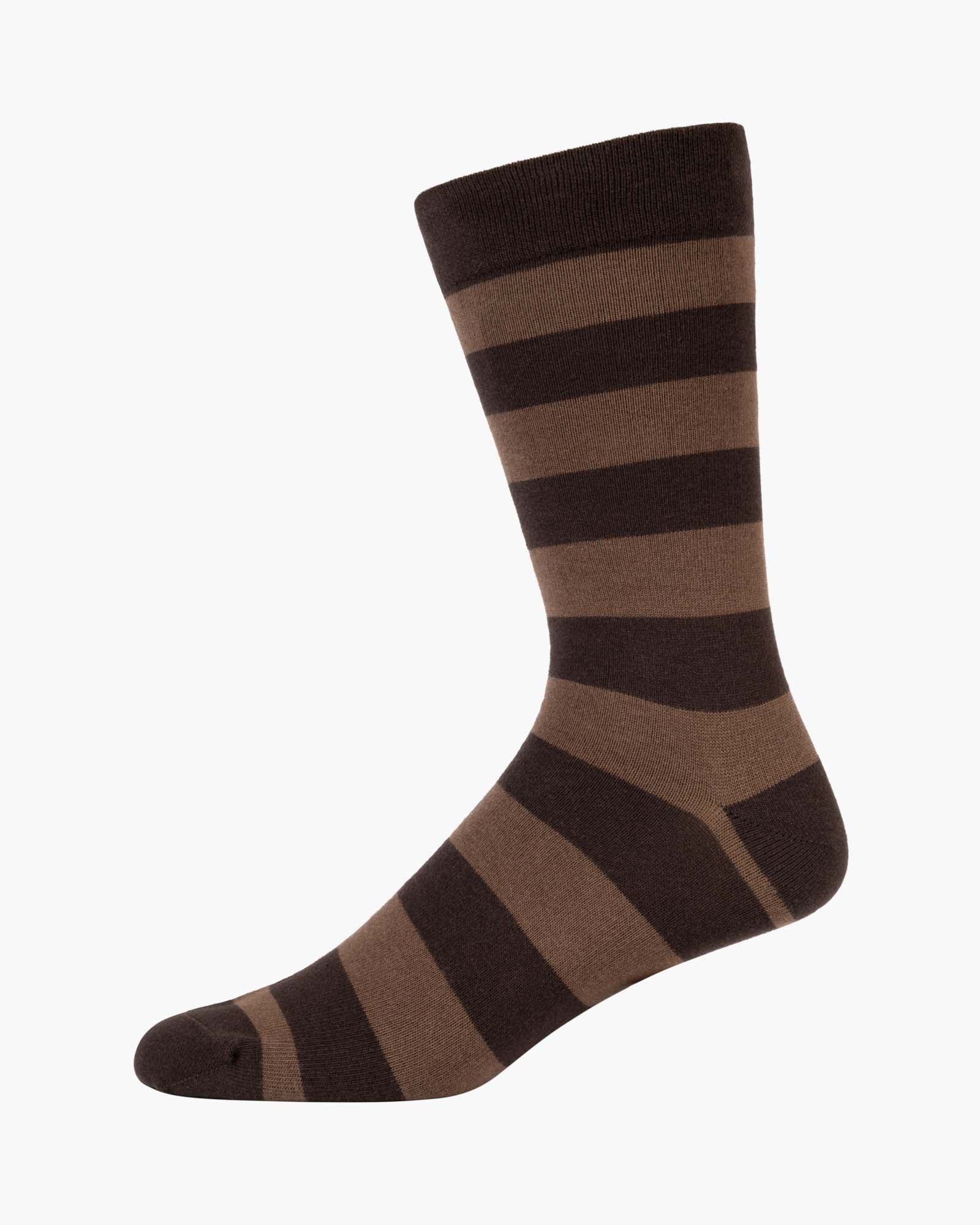 Brown comfort cuff crew sock