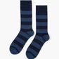 Blue and black striped comfort cuff sock 