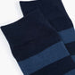 Blue and black striped comfort cuff sock
