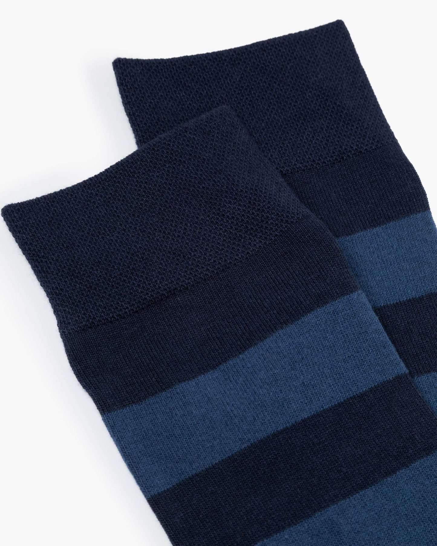 Blue and black striped comfort cuff sock