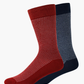 MENS CONTRAST STITCH DRESS CREW 2PK GIFT BOX
