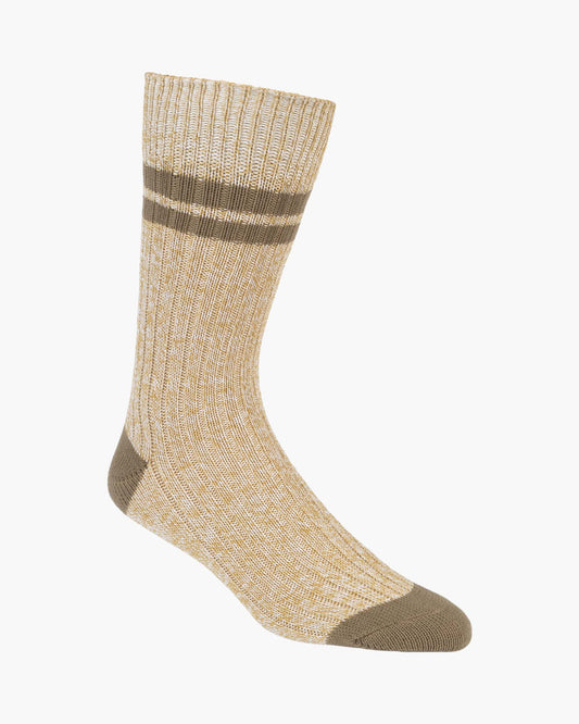 Rib beige crew with brown stripes 